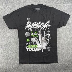 Stiiizy Shirt Mens Medium High Society 420 Tour Graphic Black Streetwear LA